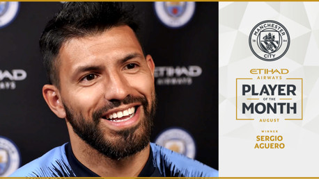 Aguero wins Etihad Player of the Month for August!