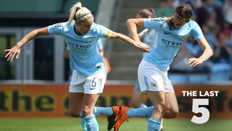 City v Everton Ladies: Last five goals