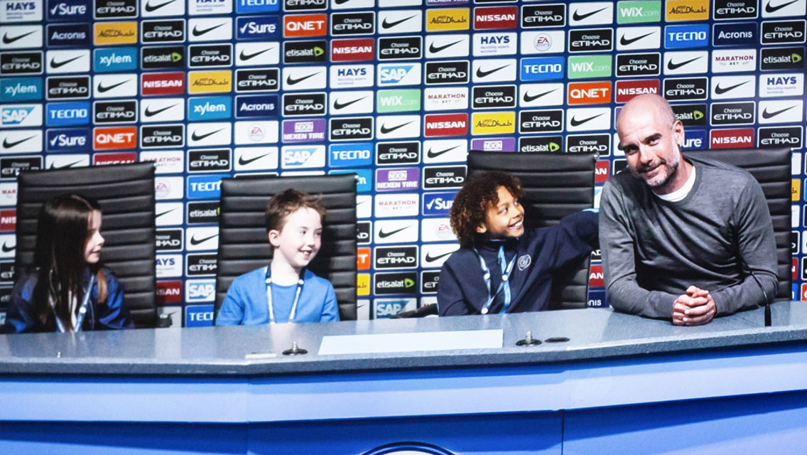 PEP TALK: Augmented reality allows fans to sit next to Pep Guardiola in a press conference 