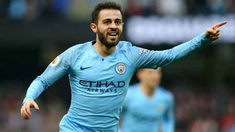 SOLID SILVA: Bernardo celebrates after firing home City's second goal