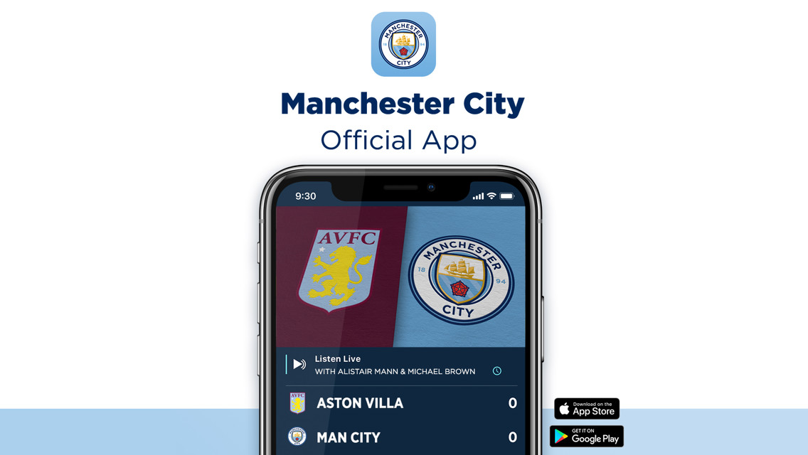 Follow Aston Villa v City on the Man City App