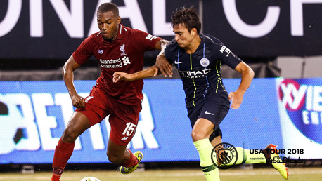 BATTLE: Eric Garcia and Daniel Sturridge battle for the ball