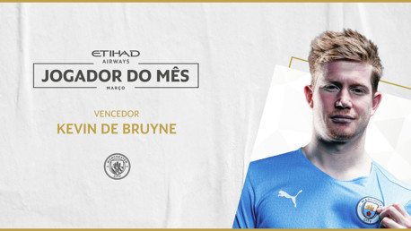 De Bruyne eleito Jogador Etihad do Mês