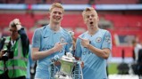 LOOKING GOOD: KDB and Oleks celebrate together