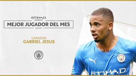 Gabriel Jesus, jugador Etihad de agosto