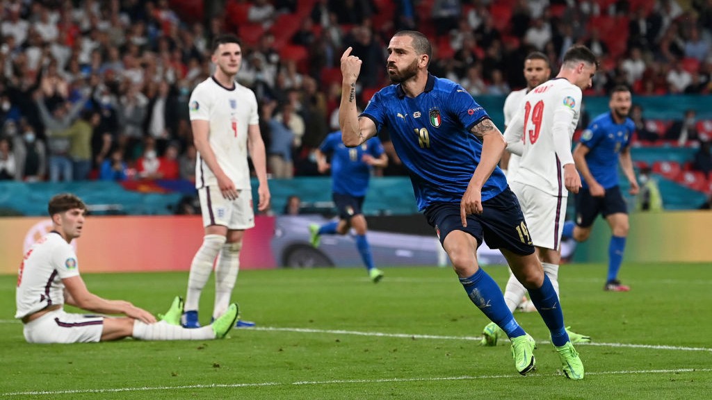 LEVEL BEST: Leonardo Bonucci strikes to draw Italy level