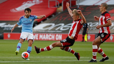 SILVA STRIKE: Bernardo tries his luck