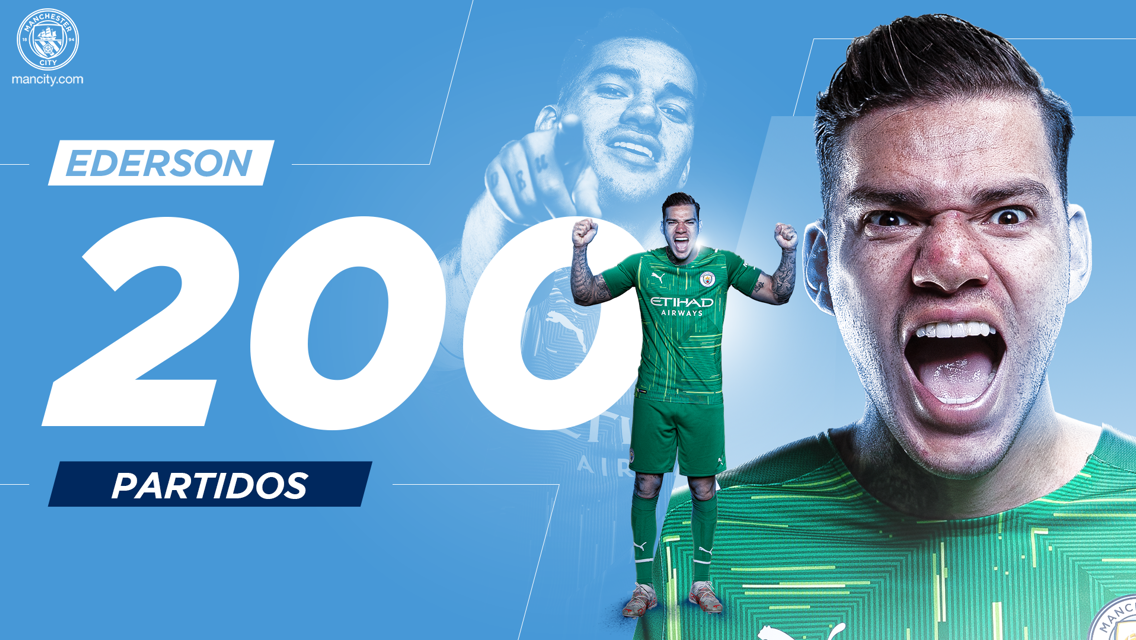 Ederson alcanza los 200 partidos con el Manchester City