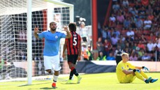 WRAPPED UP: Aguero restored our two-goal lead in the 64th minute.