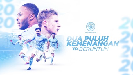 City Perpanjang Rekor Klub Papan Atas Inggris Dengan 20 Kemenangan Beruntun
