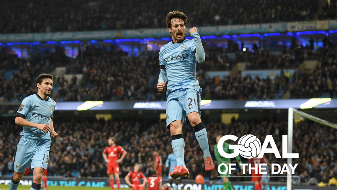 OPENER: El Mago scored the first goal in the 2-0 win over Leicester City in 2015.