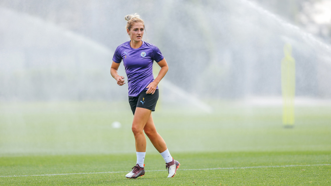 GAME FACE: Laura Coombs keeps her eye on the play