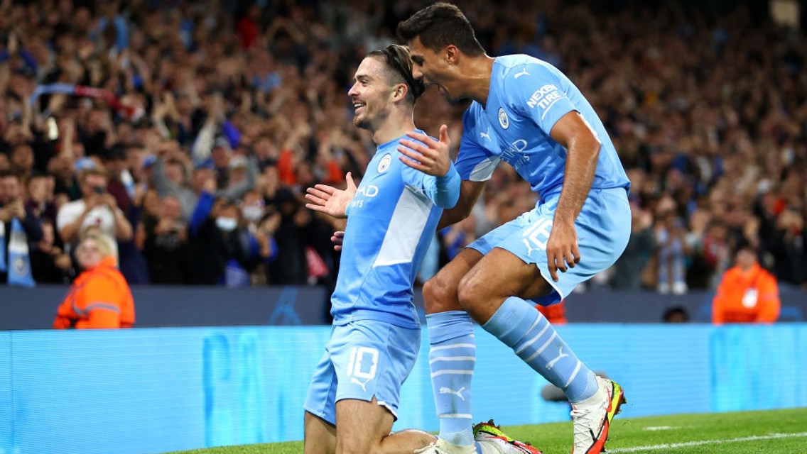 ALL SMILES: Grealish clearly enjoyed his goal.