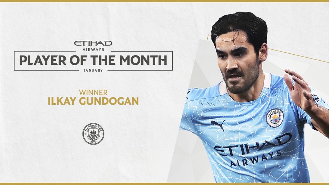 Ilkay Gündogan, Jugador Etihad del mes de enero